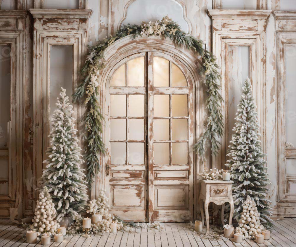 Kate Christmas Tree Door Candles Backdrop Designed by Emetselch