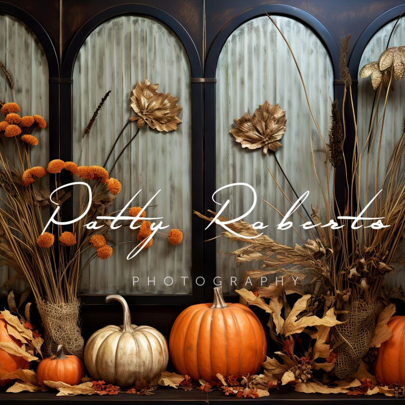 Kate Boho Dark Pumpkins Backdrop Designed by Patty Robert