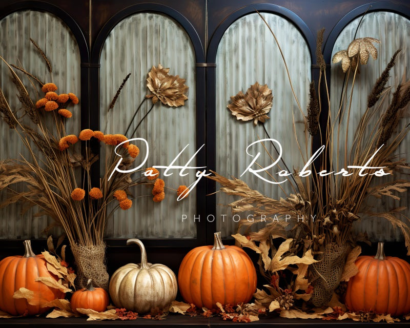 Kate Boho Dark Pumpkins Backdrop Designed by Patty Robert