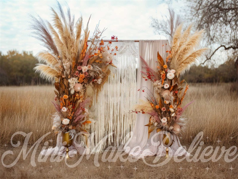 Kate Boho Wedding Arch Fall Autumn Backdrop Designed by Mini MakeBelieve