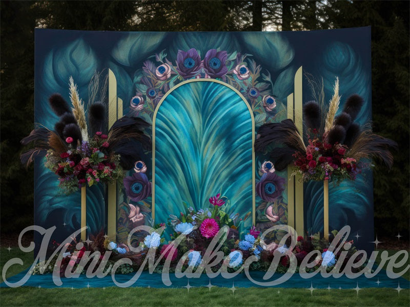 Kate Exterior Curtain Boho Peacock Backdrop Designed by Mini MakeBelieve