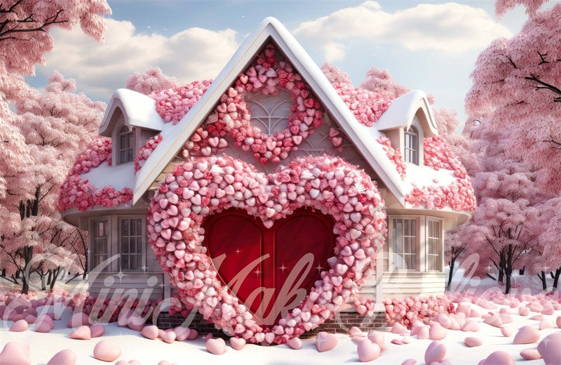 Kate Valentine Heart House Backdrop Designed by Mini MakeBelieve