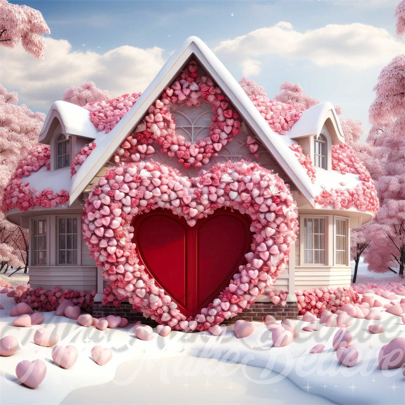 Kate Valentine Heart House Backdrop Designed by Mini MakeBelieve