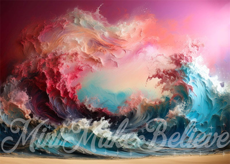 Kate Painted Sunset Waves Interior Backdrop Designed by Mini MakeBelieve