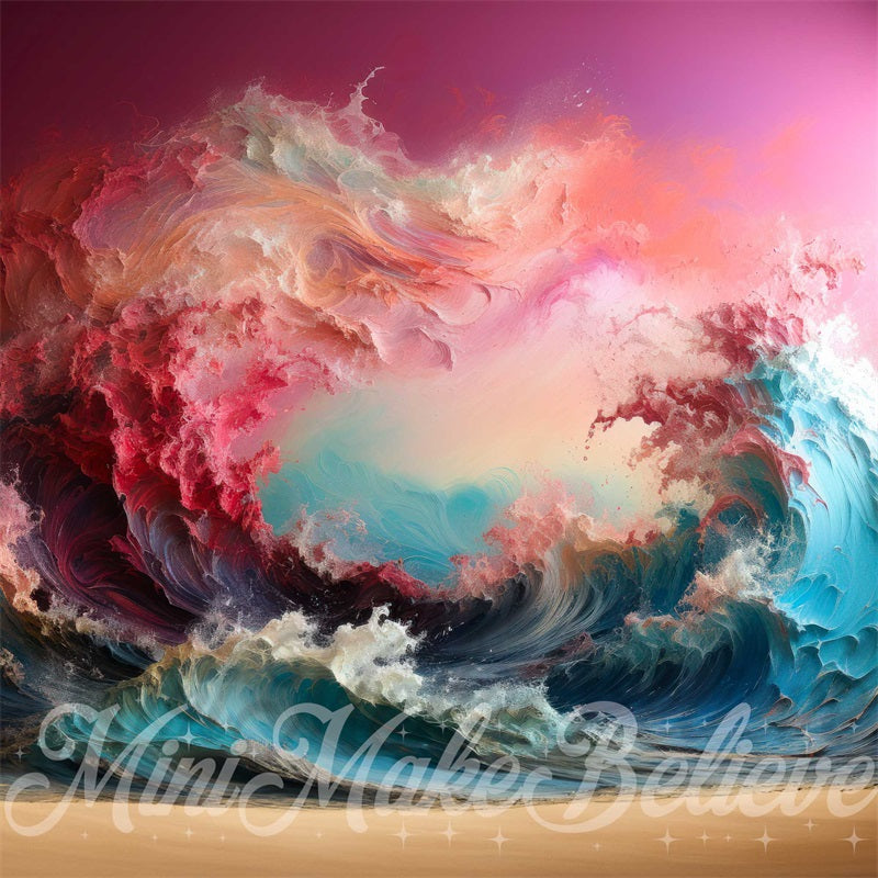 Kate Painted Sunset Waves Interior Backdrop Designed by Mini MakeBelieve