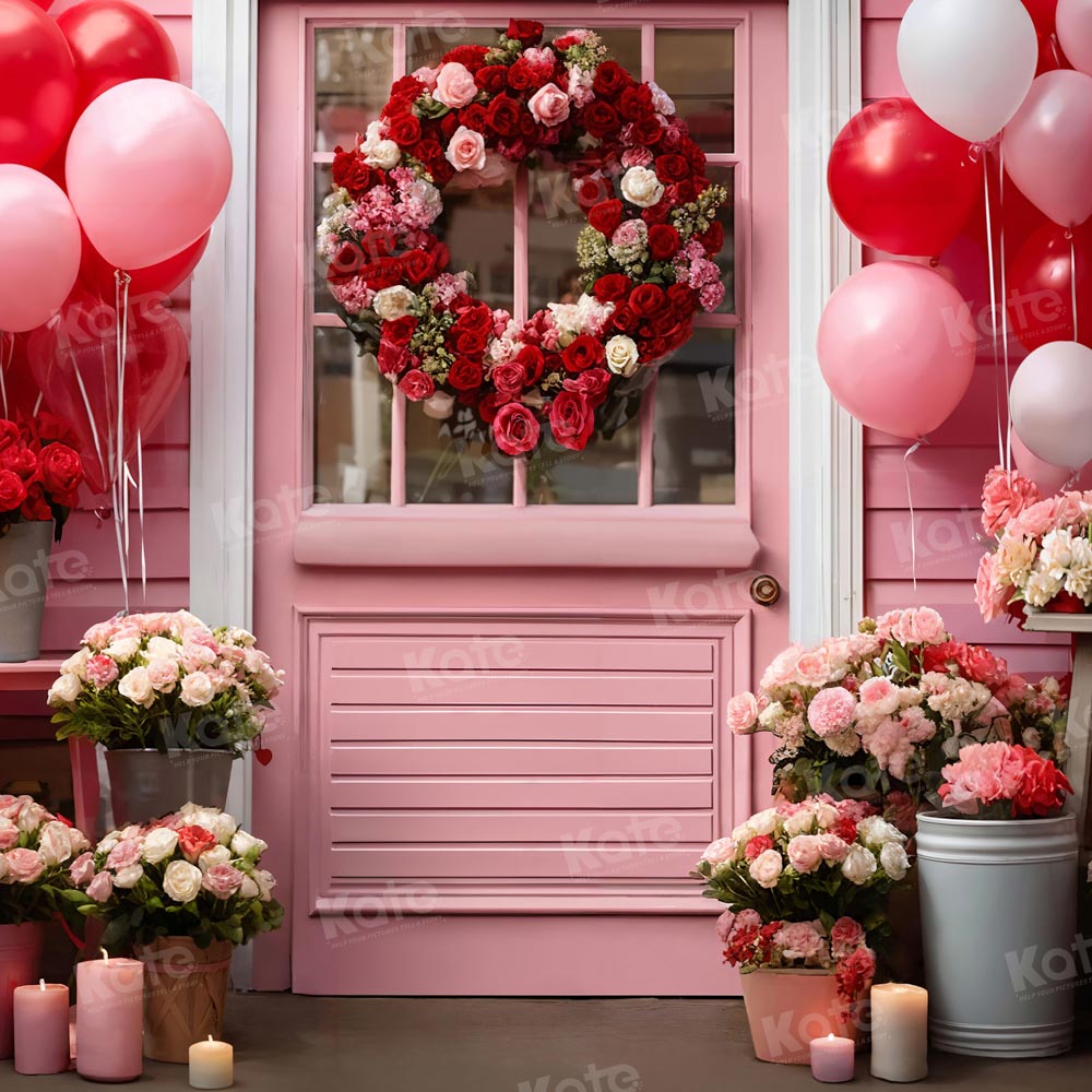 Kate Valentine's Day Pink Flower Balloons Backdrop Designed by Chain  Photography