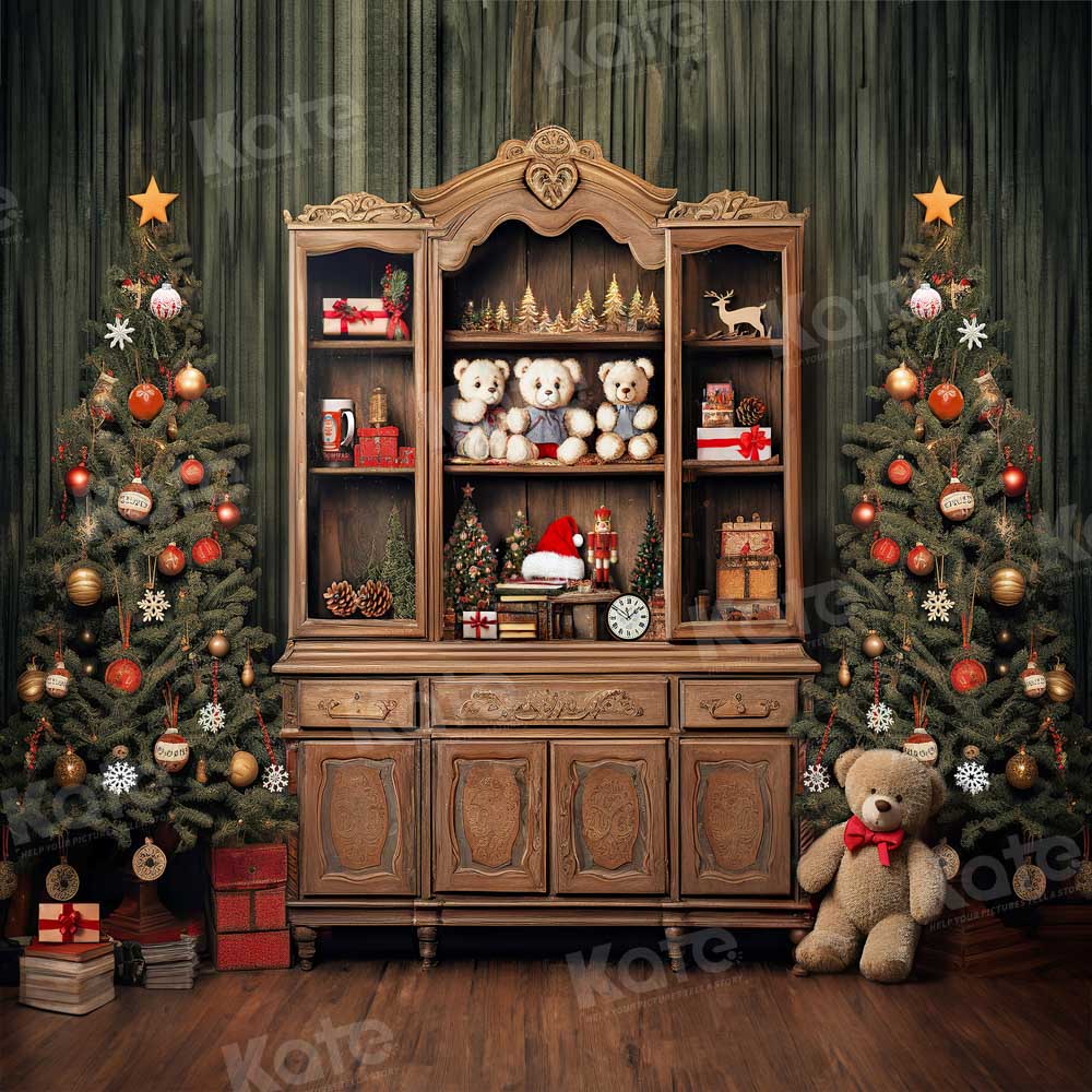 Kate Christmas Tree Bear Cupboard Backdrop Designed by Chain Photography