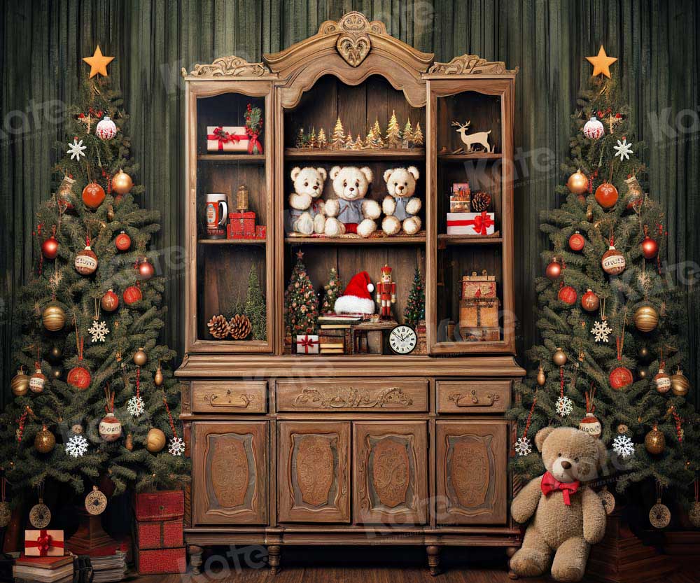 Kate Christmas Tree Bear Cupboard Backdrop Designed by Chain Photography