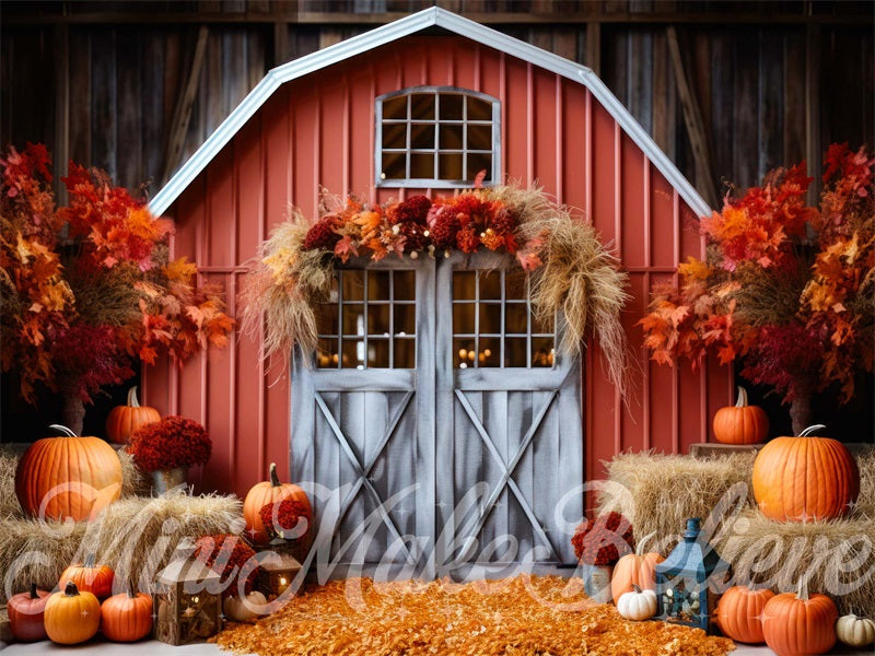 Kate Thanksgiving Fall Autum Barn Backdrop Designed by Mini MakeBelieve