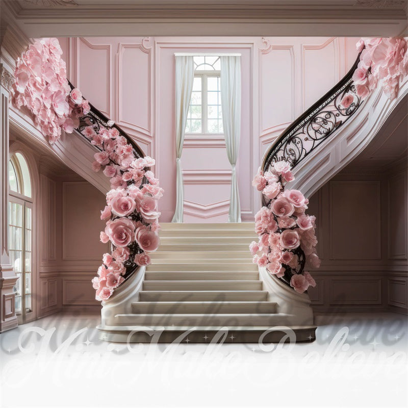 Kate Valentine Blossom Grand Mansion Stairs Backdrop Designed by Mini MakeBelieve