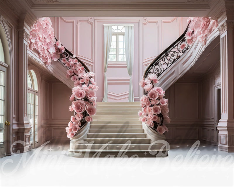 Kate Valentine Blossom Grand Mansion Stairs Backdrop Designed by Mini MakeBelieve