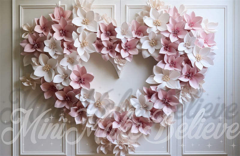 Kate Valentine Flower Heart Wall Backdrop Designed by Mini MakeBelieve