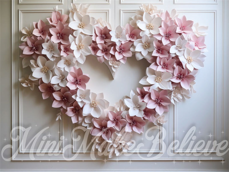 Kate Valentine Flower Heart Wall Backdrop Designed by Mini MakeBelieve