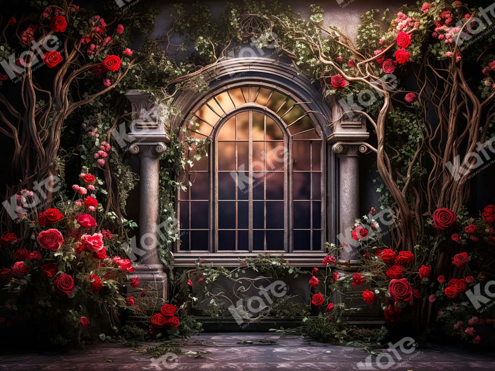 Kate Romantic Valentine's Day Rose Window Backdrop Designed by Emetselch