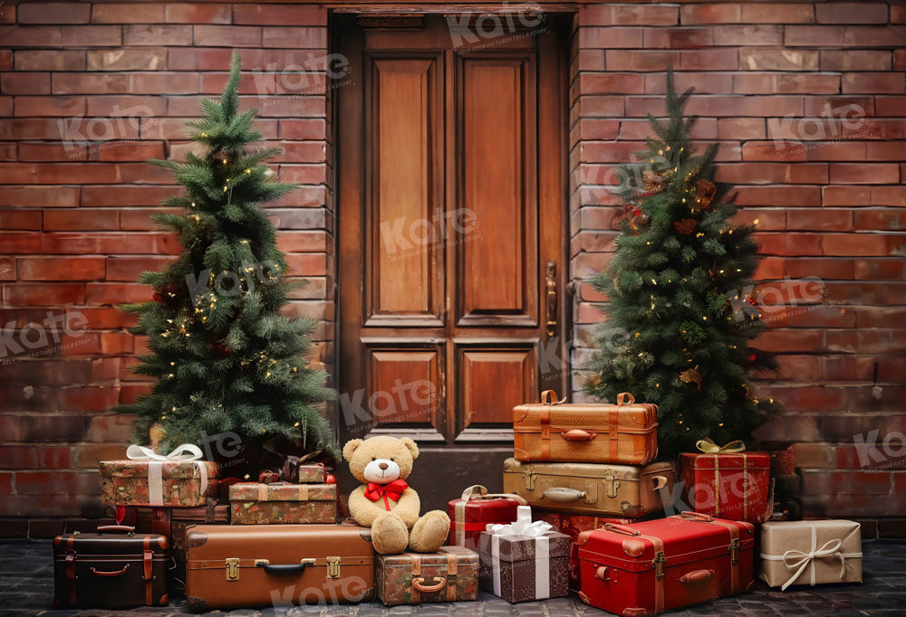 Kate Christmas Tree Gift Wooden Door Backdrop Designed by Emetselch