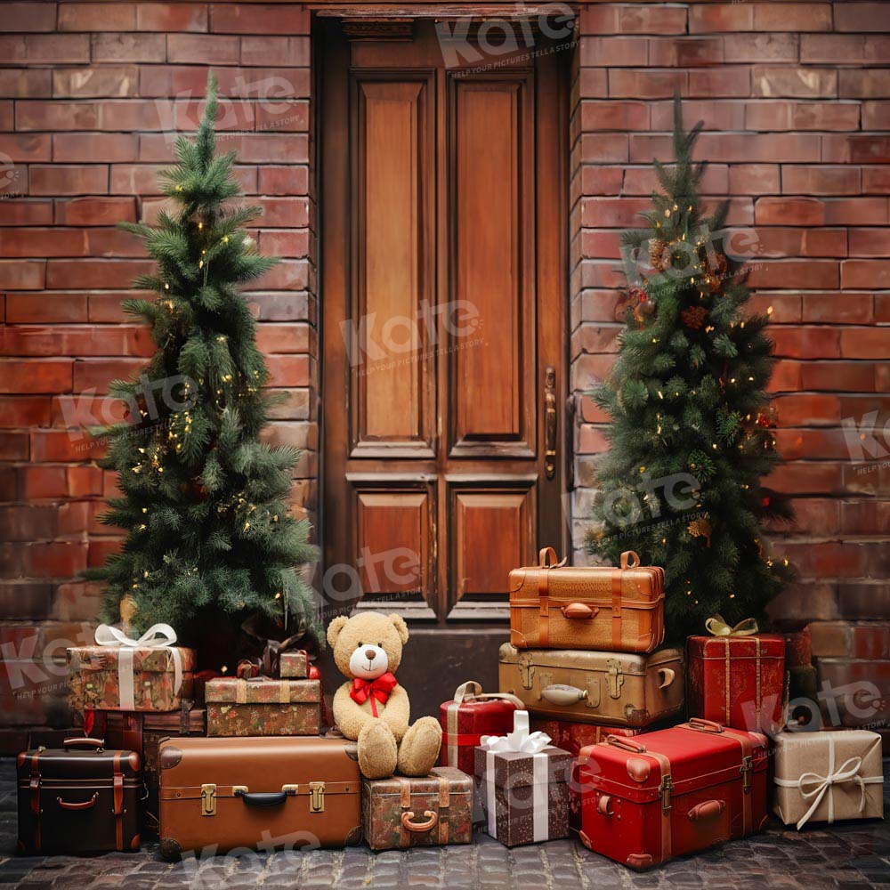 Kate Christmas Tree Gift Wooden Door Backdrop Designed by Emetselch