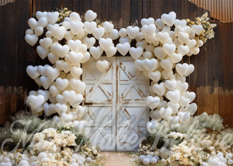 Kate Valentine's Day Barn Door Hearts Backdrop Designed by Mini MakeBelieve