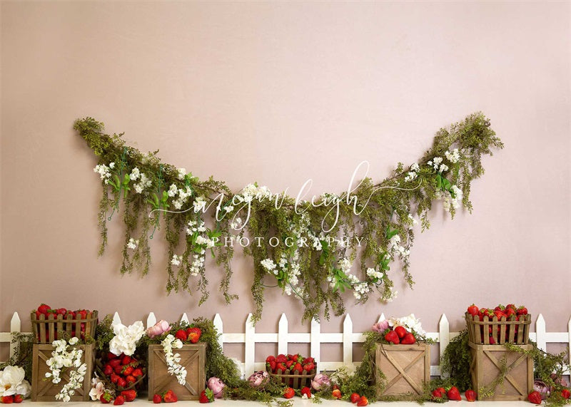 Kate Strawberry Gardens Backdrop Designed by Megan Leigh Photography
