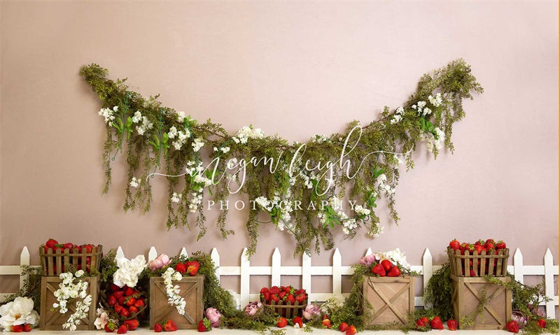 Kate Strawberry Gardens Backdrop Designed by Megan Leigh Photography