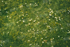 Lente Gras Witte Bloem Vloer Foto Achtergrond Ontworpen door Kate Afbeelding