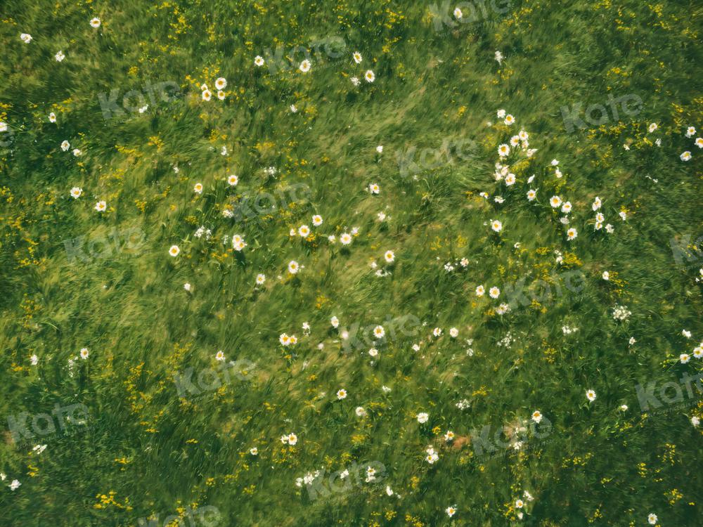 Kate Spring Grass White Flower Floor Backdrop Designed by Kate Image