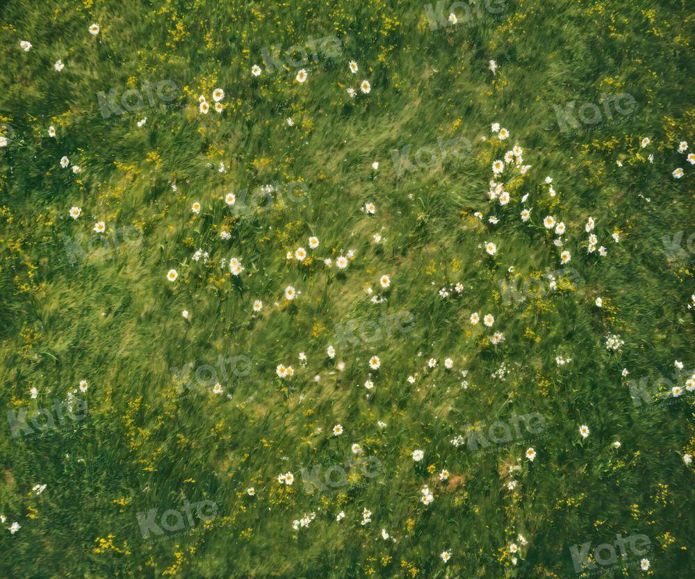 Kate Spring Grass White Flower Floor Backdrop Designed by Kate Image