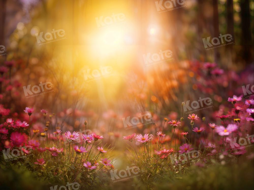 Kate Pet Spring Sunshine Red Flower Backdrop Designed by Emetselch