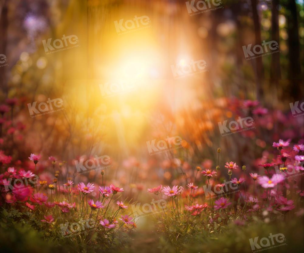 Kate Pet Spring Sunshine Red Flower Backdrop Designed by Emetselch