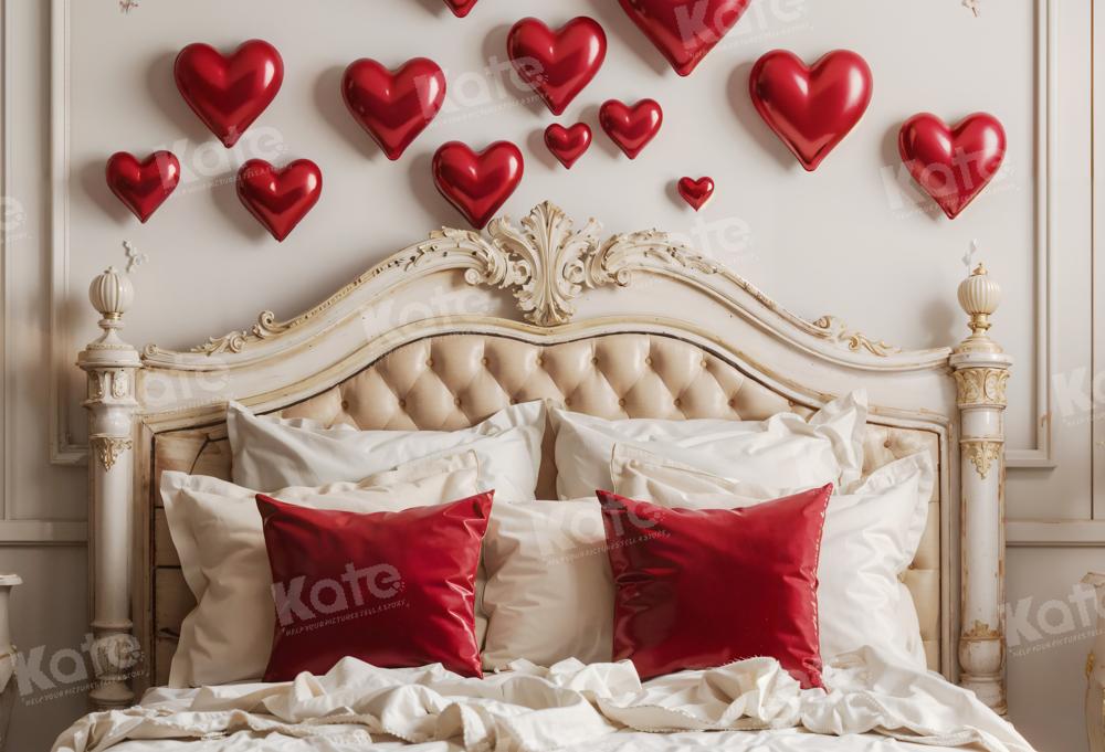 Kate Valentine's Day Red Love Balloon Bedroom Backdrop Designed by Emetselch
