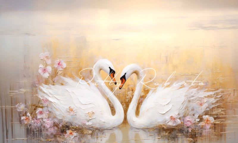 Kate White Swans Backdrop Designed by Patty Robert