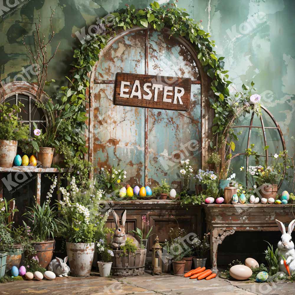 Kate Easter Green Plant Peter Rabbit Fleece Backdrop Designed by Emetselch