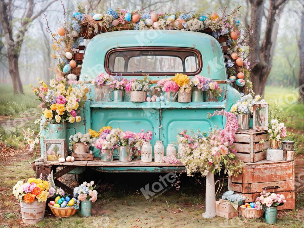 Kate Spring Flower Potted Truck Backdrop Designed by Emetselch