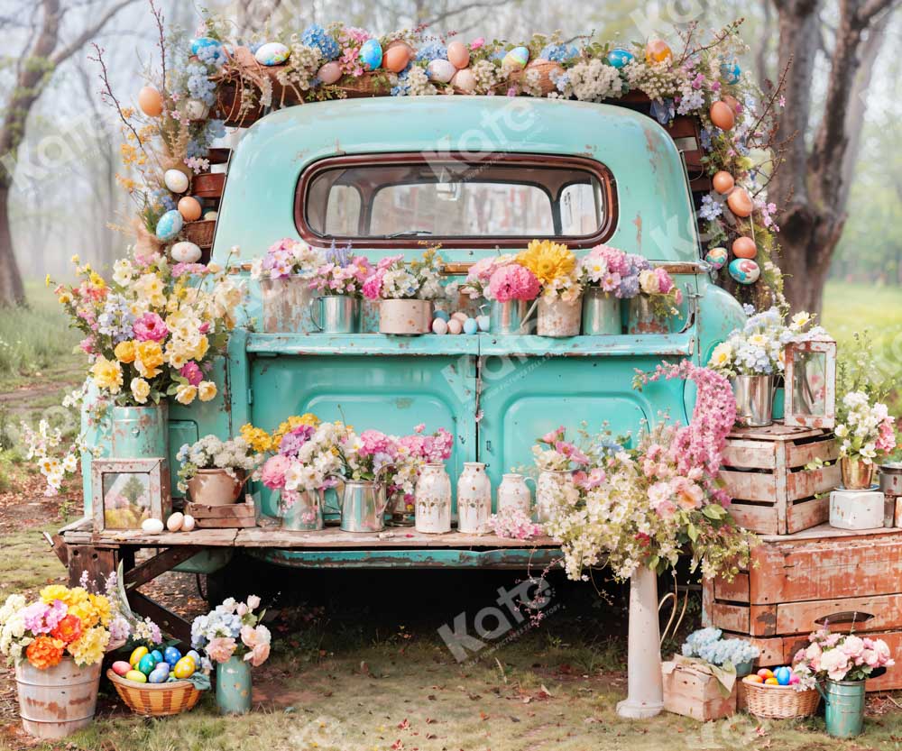 Kate Spring Flower Potted Truck Backdrop Designed by Emetselch
