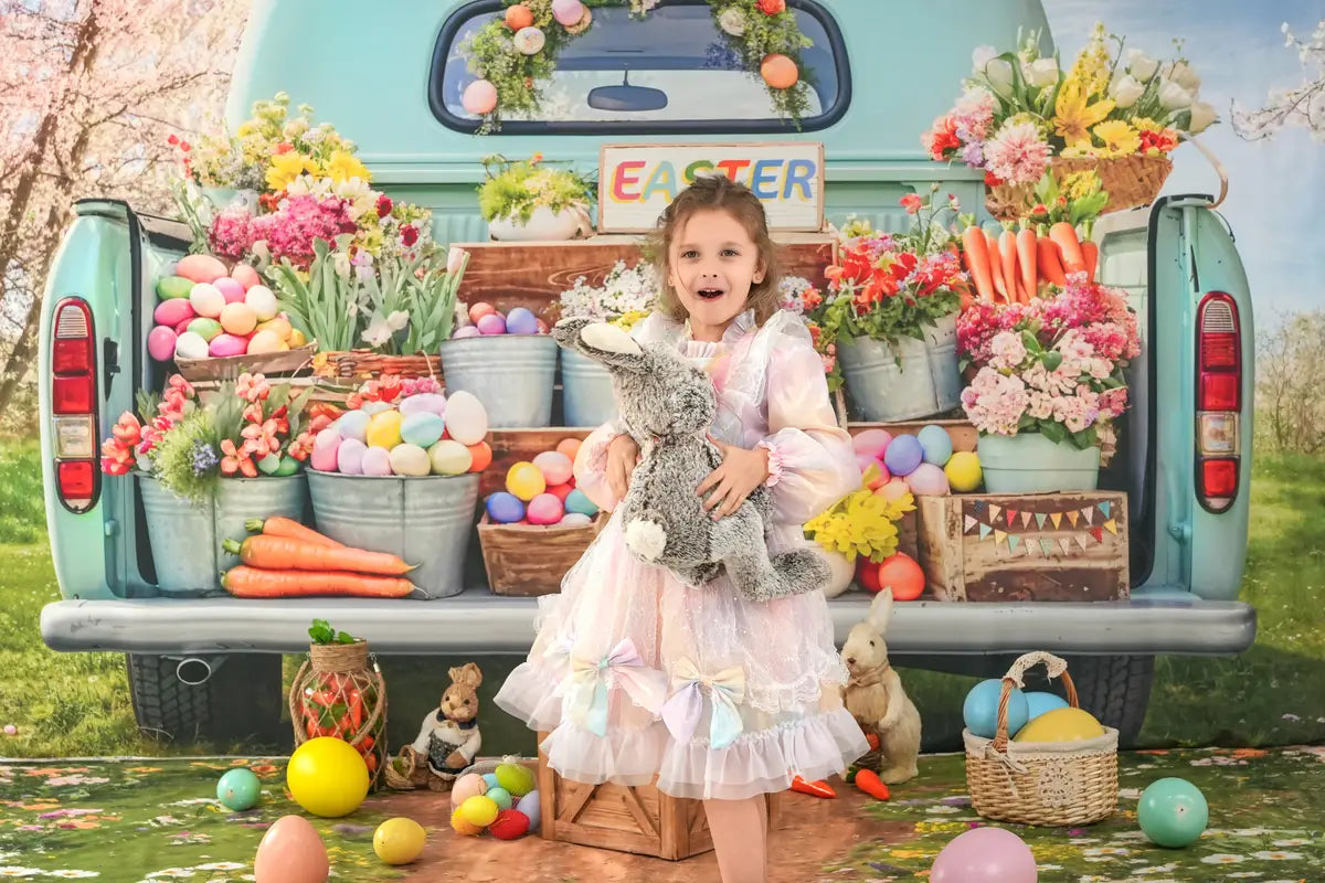Kate Easter Truck Green Plant Backdrop Designed by Emetselch