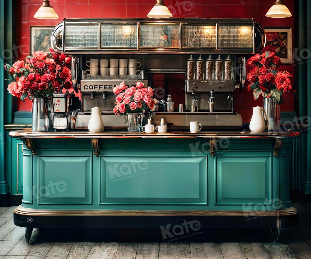 Kate Spring 90's theme Valentine's Day Metallic Flower Cafe Restaurant Backdrop Designed by Emetselch