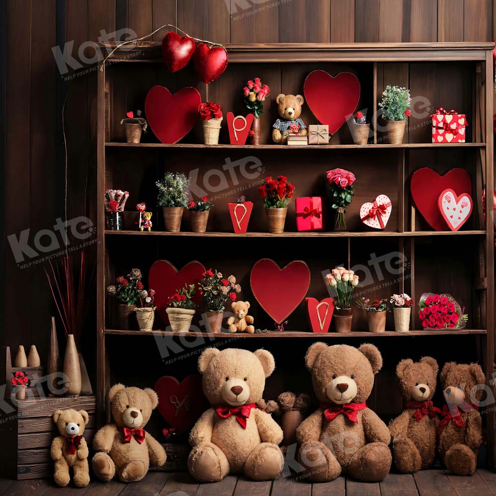 Kate Valentine's Day Bear Gift Stand Backdrop Designed by Emetselch