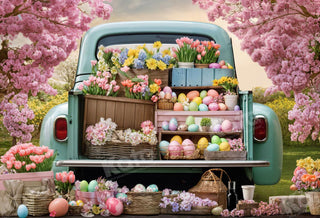 Kate Easter Flower Truck Printed Backdrop Designed by Emetselch