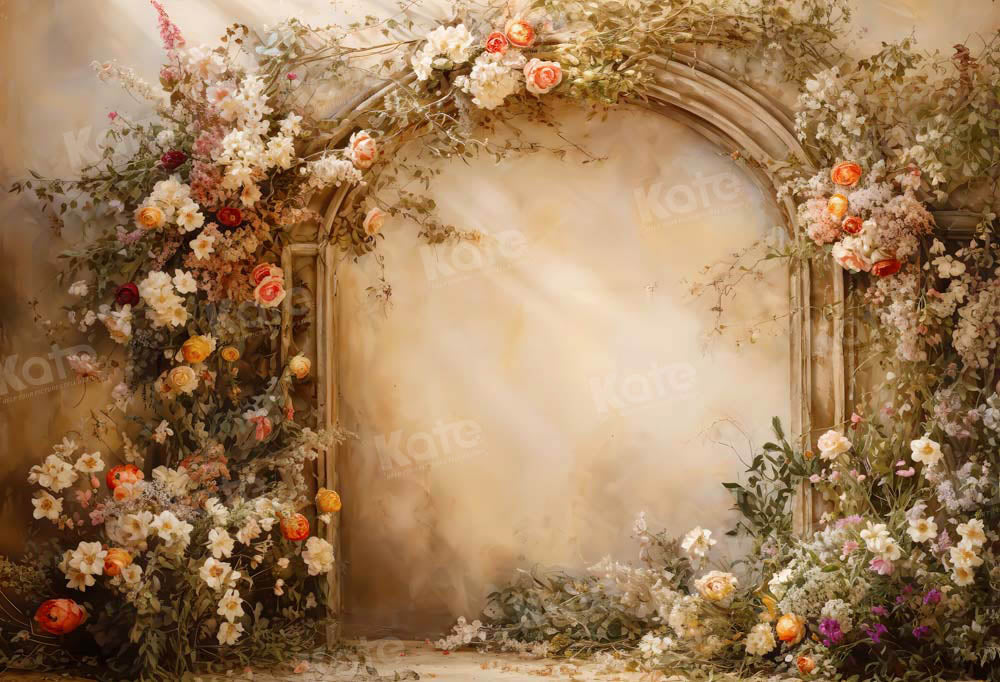 🔥(Discount Code: BOHO20) Kate Sunny Beige Flower Wall Spring Backdrop Designed by Emetselch