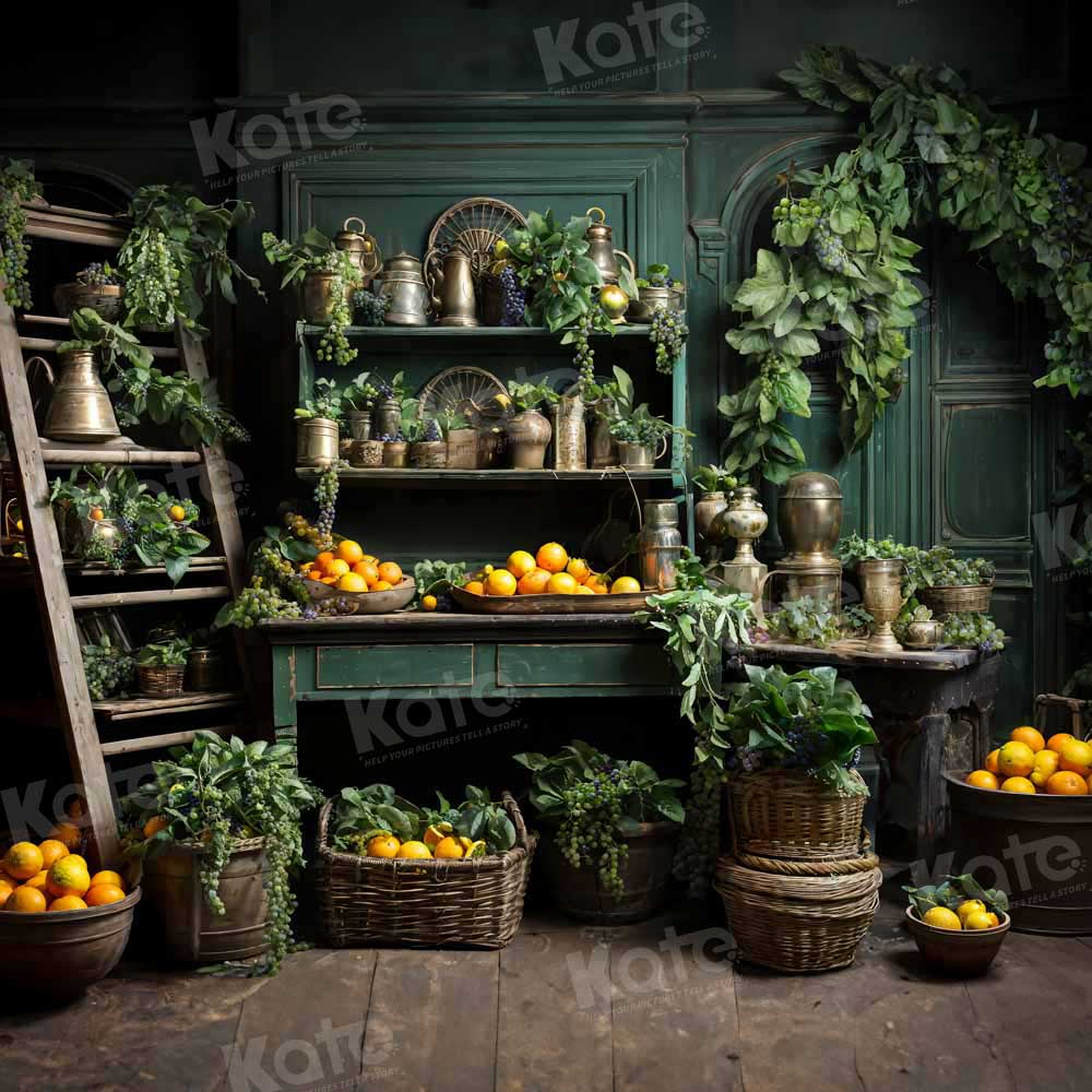 Kate Green Plant Orange Room Backdrop Designed by Emetselch