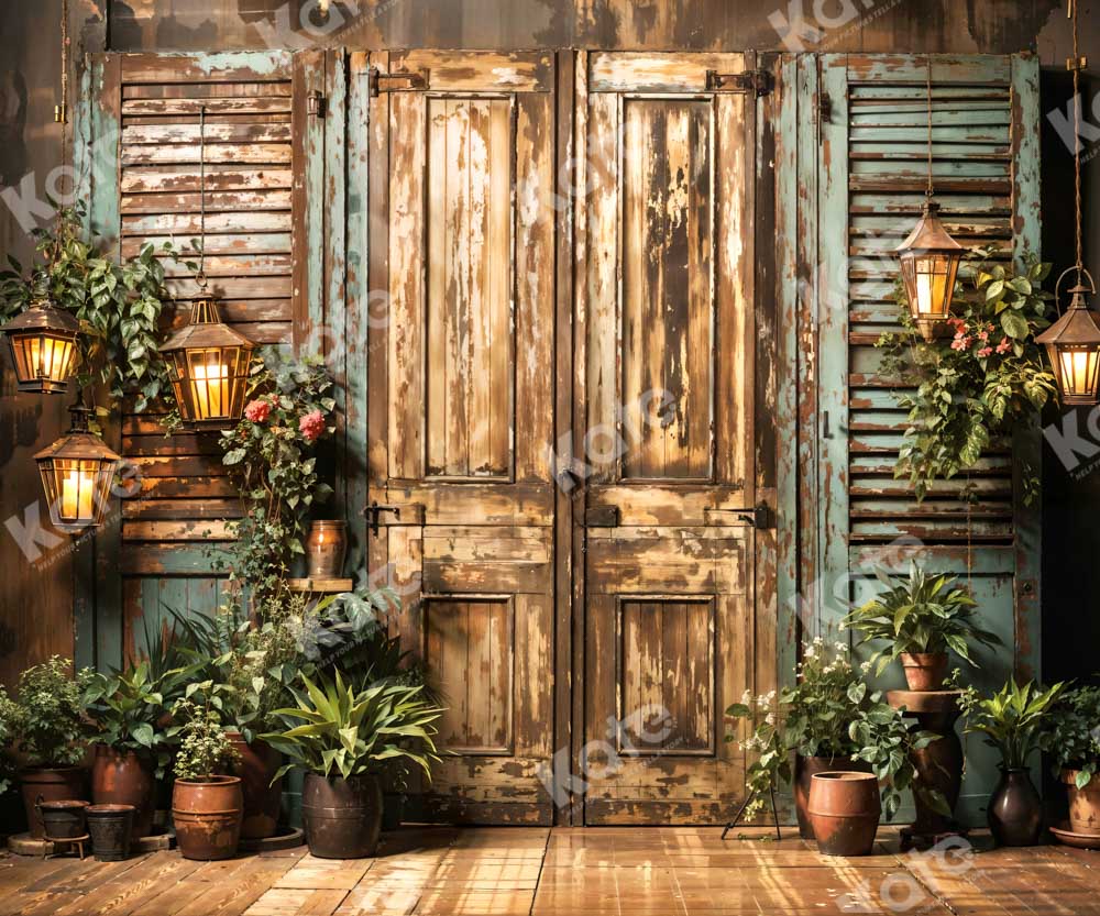Kate Green Wooden Door Light Backdrop Designed by Emetselch
