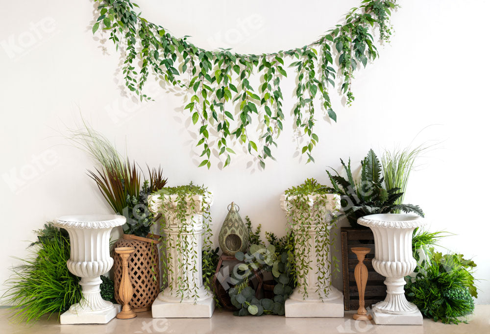 Kate Spring Green Plant Art Ornaments Backdrop Designed by Emetselch