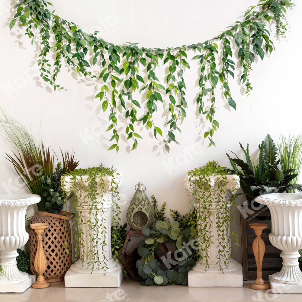 Kate Spring Green Plant Art Ornaments Backdrop Designed by Emetselch