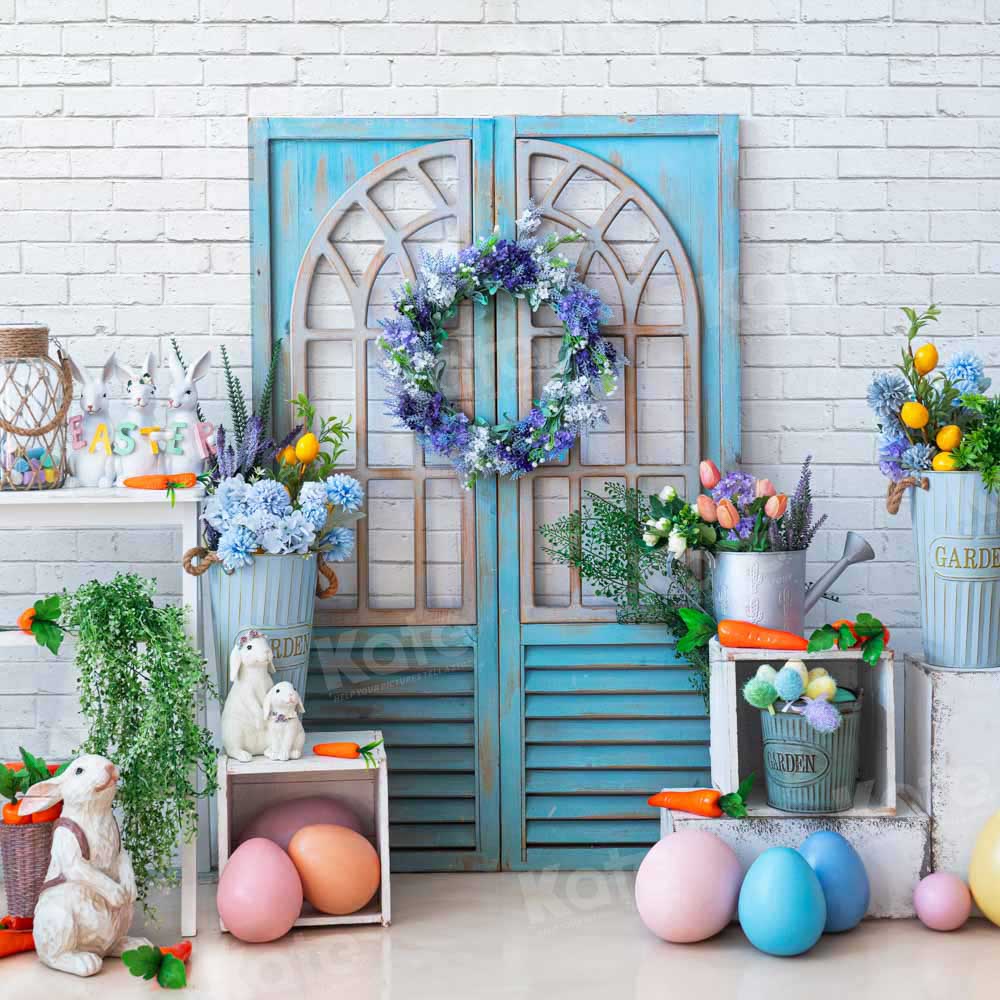 Kate Easter Egg Green Plant Bunny Backdrop Designed by Emetselch