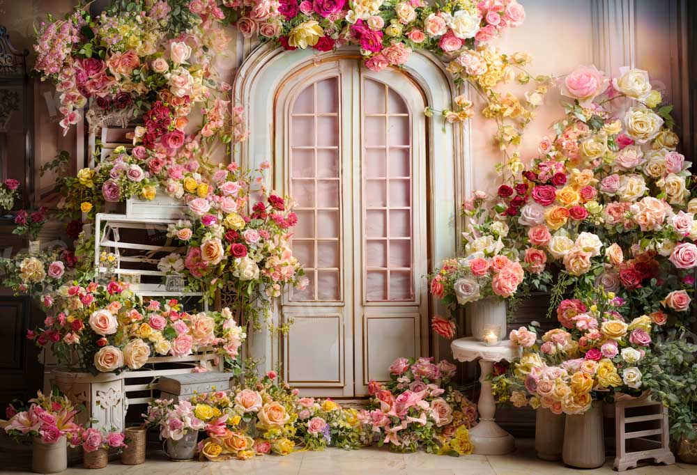 Kate Spring Mother's Day Colorful Flowers Room Backdrop Designed by Emetselch