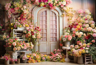 Kate Spring Mother's Day Colorful Flowers Room Printed Backdrop Designed by Emetselch