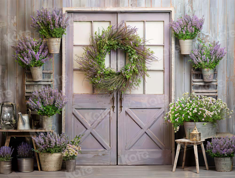 Kate Purple Potted Garland Room Backdrop Designed by Emetselch