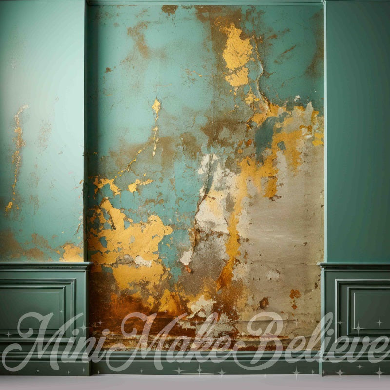 Kate Fine Art Dualtone Wall Trim Moulding Copper Teal Marble Backdrop Designed by Mini MakeBelieve