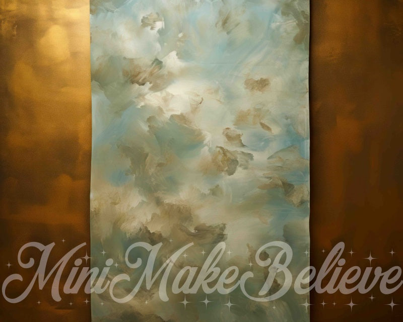Kate Fine Art Dualtone Wall Trim Moulding Gold Teal White Backdrop Designed by Mini MakeBelieve