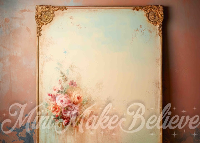 Kate Fine Art Dualtone Wall Trim Painted Roses Backdrop Designed by Mini MakeBelieve