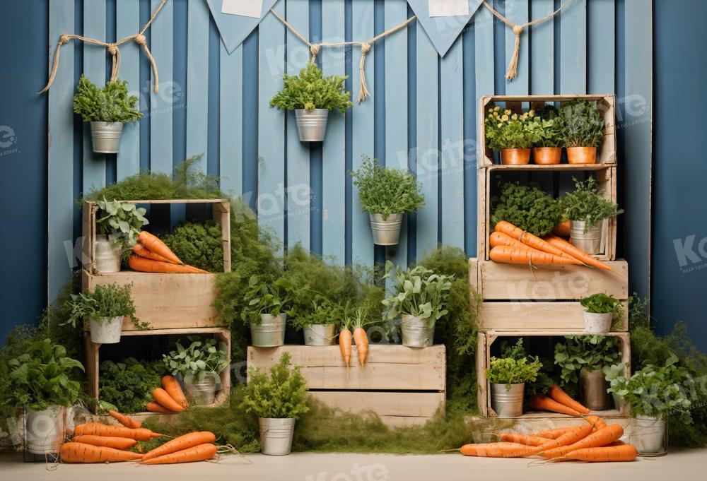 Kate Spring Carrot Green Plants Backdrop Designed by Emetselch